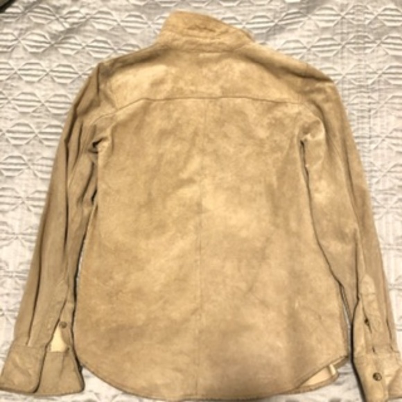 Ladies Small Suede Button Down Shirt - Picture 3 of 11